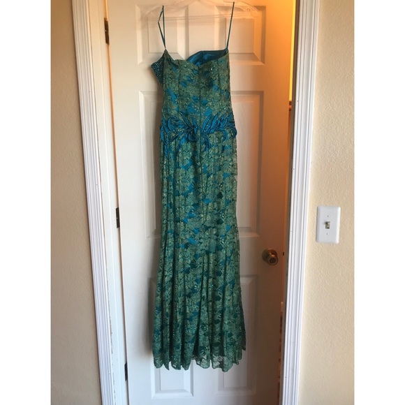 Teal/Aqua Strapless Mermaid Prom/Pageant Dress - Picture 3 of 8